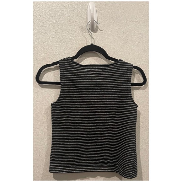 MADEWELL Striped Crossover Grey Black Tank Top - Picture 5 of 5
